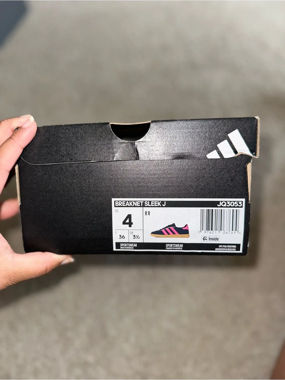 adidas Kids Navy Blue Pink Gum Sole Sneakers